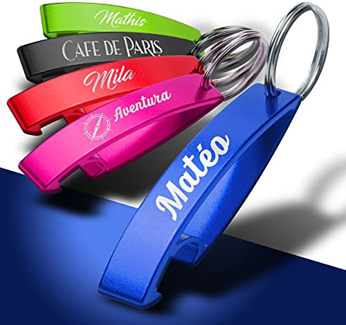 Décapsuleur SPARKLING En Aluminium Personnalisable - Ouvre bouteille personnalisé (Sparkling - Bleu)