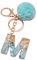 Benoon Buchstaben-Anhänger Plüschkugel Schlüsselanhänger Harz Pailletten Schnalle Schlüsselanhänger Halter Charm Dekoration, M,