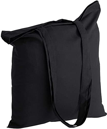 GARGOLA.ES OPERADORES DIGITALES Bolsa 100% Algodón 140gr/m2, (Lote de 10 unidades), Color Negro, Lavable, Reutilizable, Asas de 70 cm, Compra, Manualidades, Alimentos, Paseo