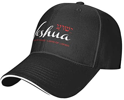 Yeshua Jesus Christian Hat for Men Women Adjustable Dad Trucker Hats Classic Baseball Cap, Black*1, One size