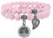 Farfume Bracelet En Pierre Naturelle - Bracelet Perles Naturelles Femme-Ensemble De Deux Bracelets Avec Accessoires Arbre De Vie Et Feuille(Moyen 18,5 cm Quartz Rose (Amour de Soi))