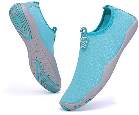 Vsufim Quick-Dry Water Shoes for Water Sports, Swimming, Beach, Pool, Surfing, Yoga, Men and Women, Pale Blue, 8.5/9 UK