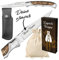 Laguiole Klappmesser personalisiert - mit Wunsch Gravur auf der Klinge - Taschenmesser graviert mit Name in schwarzer Farbe graviert Burl