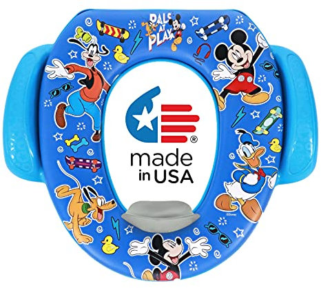 Disney Mickey Mouse Pals at Play Soft Potty Seat and Potty Training Seat - Soft Cushion, Baby Potty Training, Safe, Easy to Clean