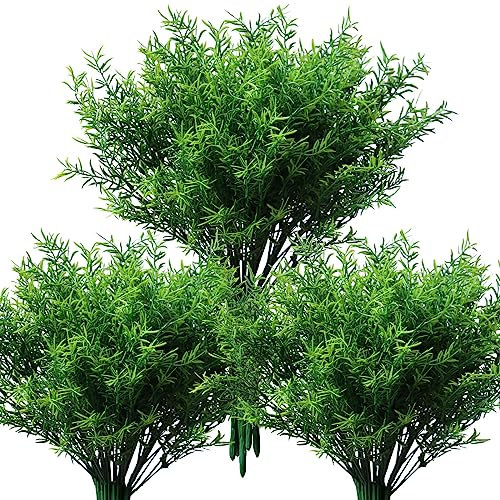 YXYQR 18PCS Outdoor Artificial Flowers Rosemary Plants UV Resistant Bulk Fake Bushes Grass Mums Outside Faux Plastic Greenery Shrubs for Front Porch Window Box Planter Hanging Basket Garden Wedding