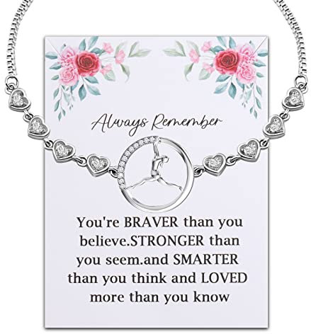 BNQL Gymnastik-Halskette - Geschenk für Mädchen, Turner-Team, Inspirierende Anhänger - Schmuck Mit Schatulle, Edelstahl
