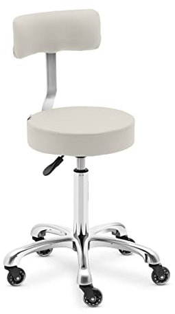 Physa Wells BEIGE Rollhocker mit Rückenlehne Pink 53-71 cm Rollhocker Rollhocker höhenverstellbar Friseurhocker