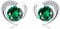 Silver Stud Earrings for Women, Stud Earrings Green Cubic Zirconia Heart Studs│Dainty Earrings Jewellery Gifts for Girls
