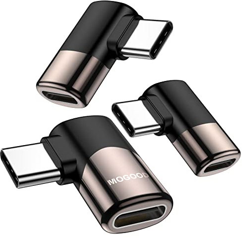 MOGOOD USB C 90 Grad Adapter Männlich zu Weiblich Extender Rechter Winkel für Steam Deck, Switch, Notebook, Tablet und Handy Zubehör