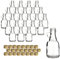 gouveo Lot de 24 bouteilles en verre de 50 ml avec anse et bouchon à vis – Mini bouteilles à remplir – Pour liqueur, eau-de-vie, huile (HF050SG)