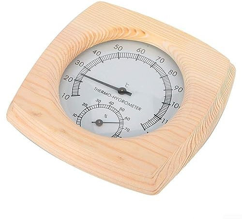 LVYXON Sauna-Thermometer und Hygrometer, Holz-Thermo-Hygrometer (14 x 14 x 2,5 cm)