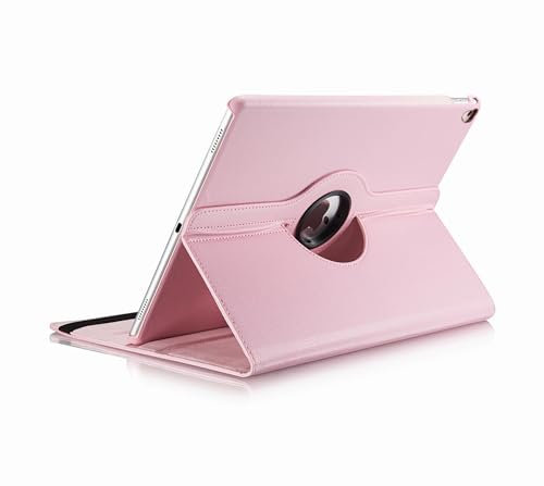 GUPENAA Funda Giratoria para iPad Pro de 12,9 Pulgadas 2017/2015 (Modelo Antigua, 2.ª y 1.ª Generación), Cubierta Protectora de Soporte Giratorio De 360 Grados, Reposo/Activación Automática,Rosado