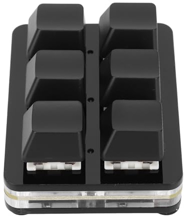 Sxhlseller Mechanische Einhandtastatur mit 6 Tasten, DIY Programmierbare Makrotastatur mit Rotem Schalter, Kleine Kabelgebundene USB Typ C RGB Gaming Tastatur für Linux für OS X für RPi