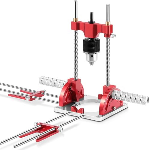 Hammrit Drill Guide Portable Drill Guide Precision Drill Guide for 1.5-13mm Power Drills, Multi-Angle Drill Guide with Drill Chuck & Key, Self-Centering Portable Drill Guide, Woodworking Locator Tools