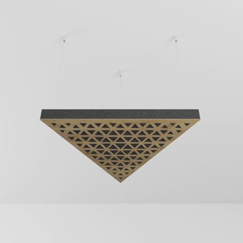 2er-Pack – Abgehängtes Decken-Akustikpaneel (Wolken-Design) mit Befestigungsset | Schallabsorption und Diffusion | Akustikbehandlung | Farbe: [TRIADA | Eiche]