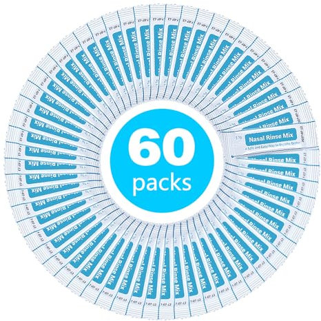 NIUQIGE Lot de 60 sels de lavage nasal pour douche nasale