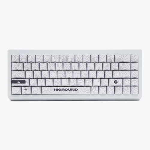 Higround Summit 2.0 Snowstone 65 % mechanische USB-Gaming-Tastatur, Dreamland Linearschalter, programmierbarer RGB, Hot-Swappable, Deep Thock Creamy Sounding PC-Tastatur