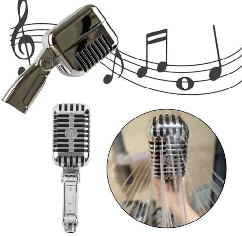 ZIRYXQ Soffione doccia a forma di microfono, soffione doccia a pioggia, per accessori da bagno