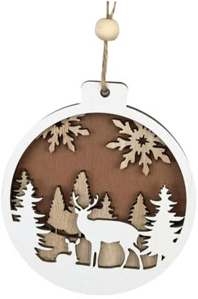 perfk Colgante de Madera para Puerta de Entrada de Navidad, Adorno para de Navidad, Letrero de Madera para Fiestas navideñas, casa, Granja, Cerca,