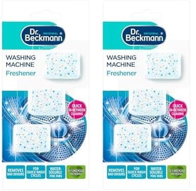 Dr. Beckmann Washing Machine Freshener Tabs | Quick in-between cleaning | 3 Tabs (Pack of 2)