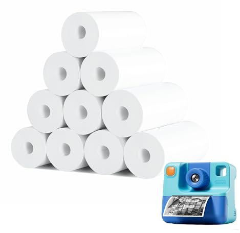 Double Dragon, 10 Rolls 57x25mm Premium Thermal Paper, BPA-Free, 10-Year Image Life, for Kids’ Instant Cameras, Credit Card Machine, PDQ Receipt Printer, Portable Mini Thermal Printers, No Ink Needed