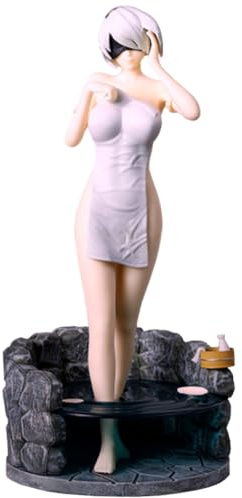 Gooyeh 2B Figur Zero Two Figur Anime 2B Bath Figure 2Byorha Statue PVC Modell Szenische Version mit Bodenmodell 22CM Sammlerstück für Fans