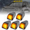 Riloer Lot de 5 lampes solaires de cabine, sans perçage, 5 lampes de toit avec capteur de vibrations et 12 LED pour voitures, camping-cars, camions, noir
