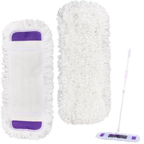 YPLonon 2 Stück Chenille Mikrofaser Bodenwischer Ersatzbezug 50cm Mikrofaserbezug Set zur Mopp-Klapphalter Wischmoppbezug Ersatzbezug für eine gründliche Reinigung, ideal für alle Hartböden