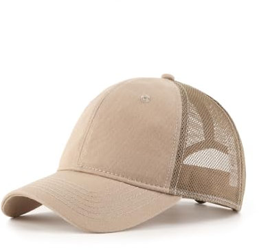 Zylioo Berretto a sfera oversize XXL a 2 tonalità, grande berretto da baseball in rete per teste grandi, berretto estivo con ricamo regolabile per uomini e donne, Mesh cachi, XX-Large