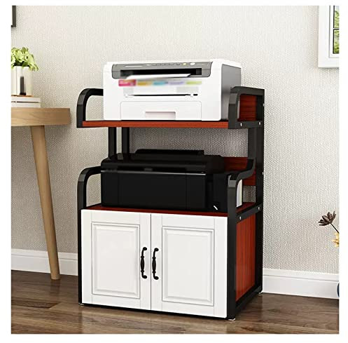 Support d'imprimante de Bureau Support d'imprimante à 3 niveaux, étagère polyvalente sur pied for lecteur multimédia, scanner, fichiers, livres, four à micro-ondes dans la cuisine, le salon, le bureau