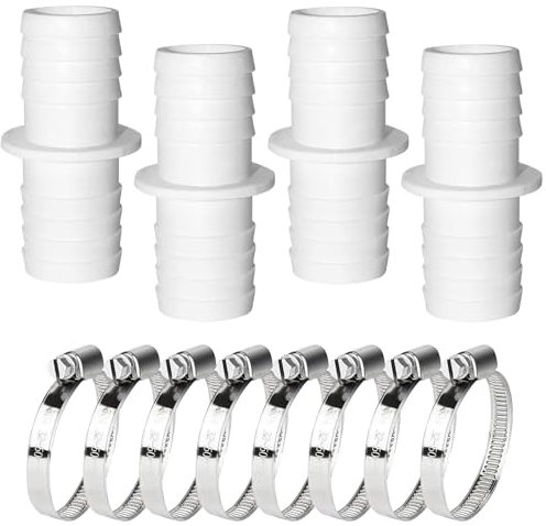 Spetsbst Lot de 4 raccords de tuyau de piscine de 32 mm à 32 mm - Avec 4 colliers de serrage en acier inoxydable
