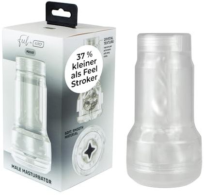 KIIROO Realistischer Masturbator Taschenmuschi Feel Pocket Stroker Crystal Transparent Ø 8,4 cm – Masturbieren Sexspielzeug für Männer, Pocket Pussy Stroker für Männer