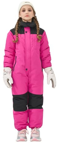 Owntop Tuta da Neve Intera per Bambini - Tuta da Sci Impermeabile e Leggera Unisex, Completo Sci Caldo con Cappuccio per Bambini e Bambine, Tuta da Snowboard Invernale (Rosa,2-3 Anni)