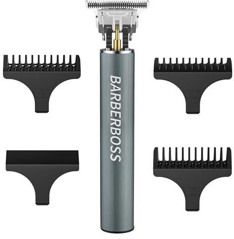 BarberBoss T-Blade Haarschneider, Bartschneider für Männer, kabelloser Detailhaarschneider, Präzisions Pflegeset mit USB-Ladefunktion und 3 Aufsteckkämmen