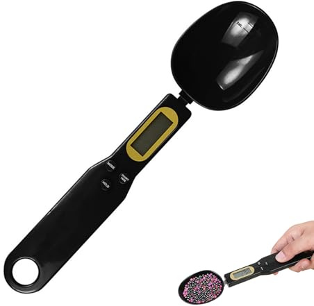 Cucchiaio di pesatura digitale, misurino in plastica grammi, bilancia per alimenti per animali domestici, 500 g/0,1 g, cucchiaio da cucina elettronico ad alta precisione con display LCD per cucinare