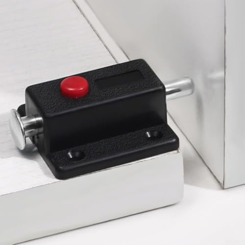 10 Stück Schrank-Druckknopf-Türriegel aus Kunststoff mit federbelasteter automatischer Verriegelung (schwarz)
