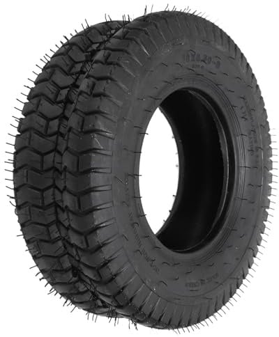 Luocute 16x6,50-8 Schlauchlose Rasenmäherreifen, Robuster 4-lagiger Gummireifen mit Tiefem Rippenprofil für Rasentraktoren, Karren, Gartentraktoren