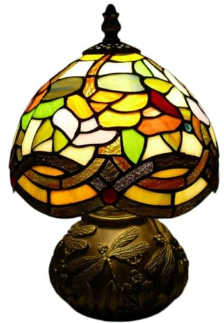 LLJTLYH Tiffany Stil Tischlampe Buntglaslampe Retro Nachttischlampe E14 für Wohnzimmer Schlafzimmer