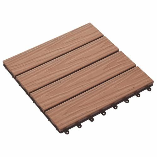 vidaXL Terrassenfliese 3D-Design 11 Stk. Hellbraun 30 x 30 cm WPC