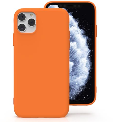 Zuvirelx Silicone Case for iPhone 11 Pro Max - Orange | Thin, Non-Slip, Soft Grip, Minimalist, Shockproof, Pocket-Friendly