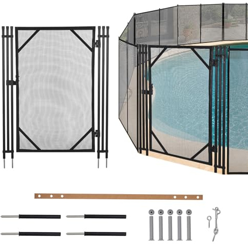 Garvee Barrière De Sécurité Piscine Amovible, Cadre Acier Et Aluminium | Filet Robuste Maille PVC, Installation Facile DIY, Protège Enfants Et Animaux Domestiques