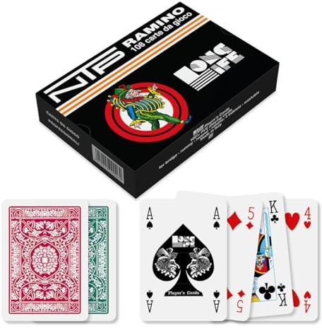 NTP- Carte da Gioco Ramino PVC-Mazzo Floreale, 500026