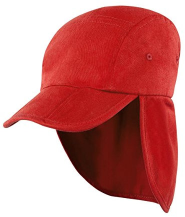 Result Headwear Safari-Mütze mit Nackenschutz für Kids RC076J, Farbe:Red