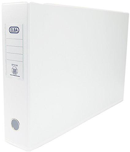Elba A3 70 mm Plastic Landscape Lever Arch File - White, 1 Folder