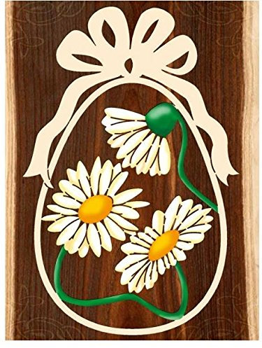 Holznischel Holz-Behang Gänseblümchen-Ei - coloriert 23 cm