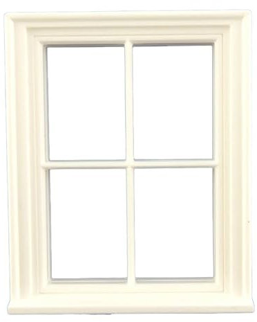 Melody Jane Dolls House 1:24 Scale Classic White Plastic Georgian 4 Pane Window Half Inch