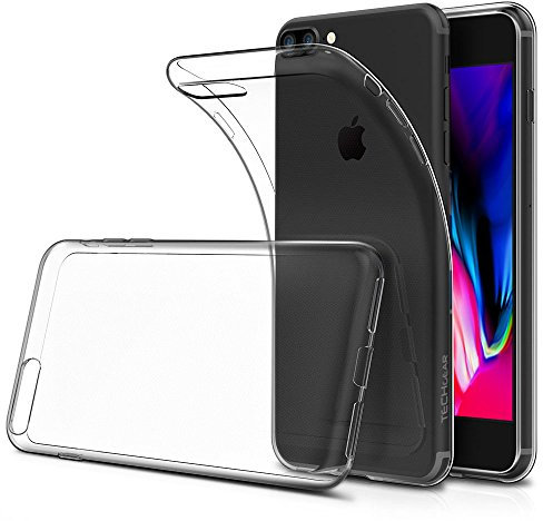 TECHGEAR iPhone 8 Plus, iPhone 7 Plus Case - [AirFlex] Slim & Light, Protective, Flexible Gel/TPU Cover with Soft Touch Keys Compatible with Apple iPhone 8 Plus, iPhone 7 Plus (Super Clear)