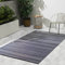 FAB HAB Outdoor-Teppich - wetterfest, farbecht, wendbar - recycelter Premium-Kunststoff - gestreift - Terrasse, Balkon, Garten - Kunststoffteppich Cancun Mitternacht, 180x270 cm