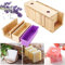 RoseFlower Coupe Savon, Multi-Fonction réglable en Bambou Outil de Fabrication de Savon + 1.2 Kg Moule rectangulaire Flexible Savon Silicone (sans Lame)