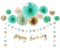 Easy Joy Mintgrün Geburtstag Deko,Gold Happy Birthday Girlande,Mint Pompon Seidenpapier,Dots Papier Girlande für Babyparty,konfirmation,kommunion,Mädchen Frauen